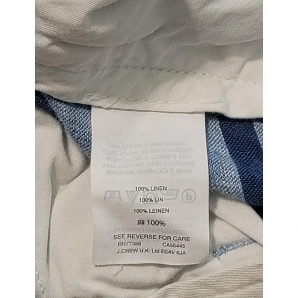 J. Crew Men's Stanton Baird McNutt Irish Linen Blue Striped‎ Shorts Size 32